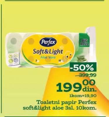Toaletni papir Perfex soft&light aloe 3sl. 10kom.