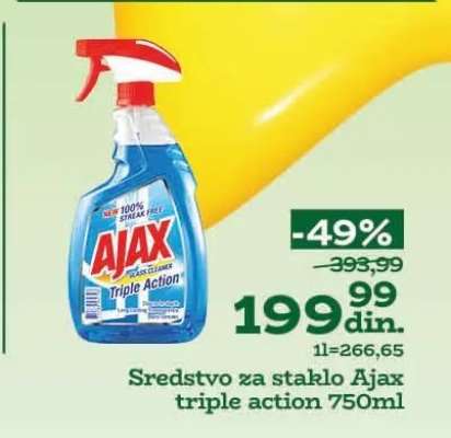 Sredstvo za staklo Ajax triple action 750ml