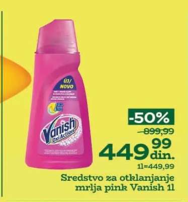 Sredstvo za otklanjanje mrlja pink Vanish 1l