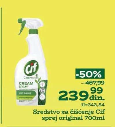 Sredstvo za čišćenje Cif sprej original 700ml