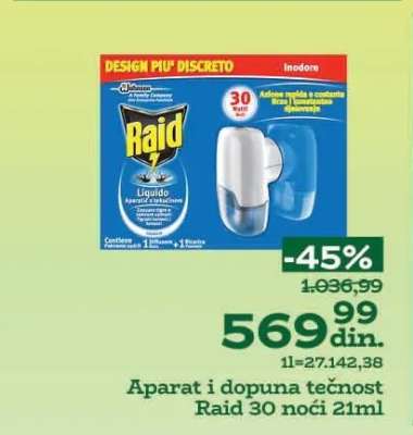 Aparat i dopuna tečnost Raid 30 noći 21ml