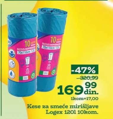 Kese za smeće mirišljave Logex 120l 10kom.