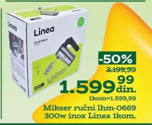 Mikser ručni lhm-0669 300w inox Linea 1kom.