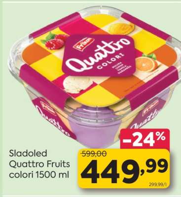 Sladoled Quattro Fruits colori 1500 ml