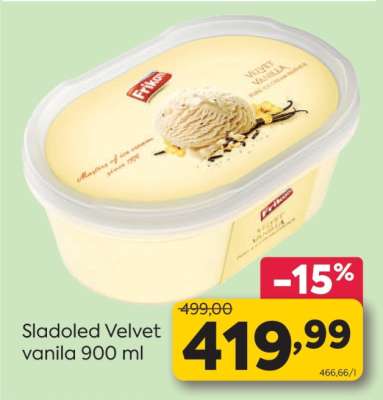 Sladoled Velvet vanila 900 ml