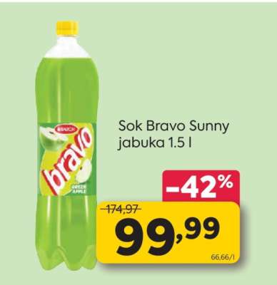 Sok Bravo Sunny jabuka 1.5 l