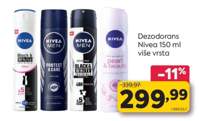 Dezodorans Nivea 150 ml više vrsta