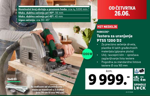 PARKSIDE® Testera za uranjanje PTS 1200 D2