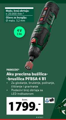 Aku precizna bušilica-brusilica PFBSA 4 B1