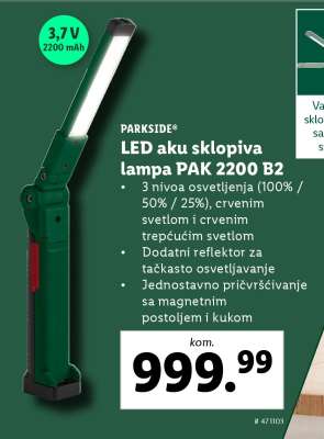 LED aku sklopiva lampa PAK 2200 B2
