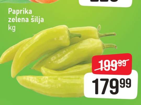 Paprika zelena šilja