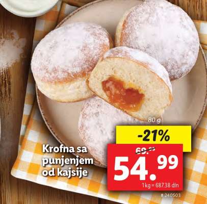 Krofna sa punjenjem od kajsije
