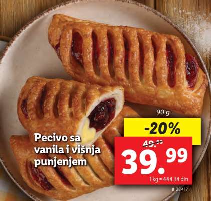Pecivo sa vanila i višnja punjenjem