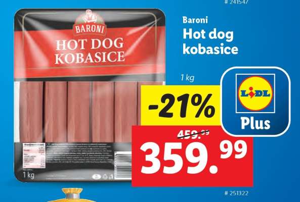 Baroni Hot dog kobasice