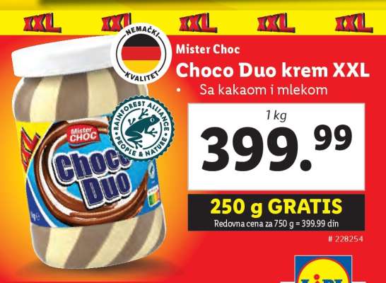 Mister Choc Choco Duo krem XXL