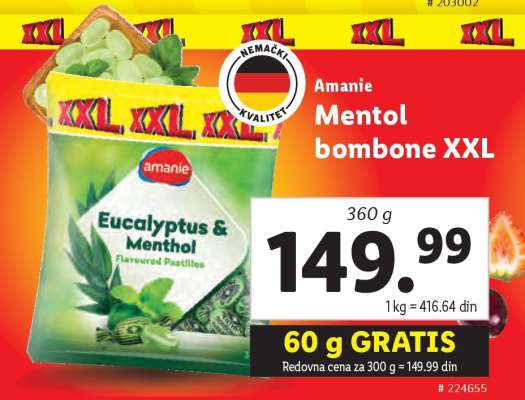 Amanie Mentol bombone XXL