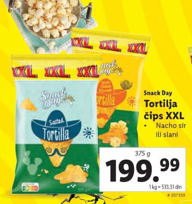 Snack Day Tortilja čips XXL