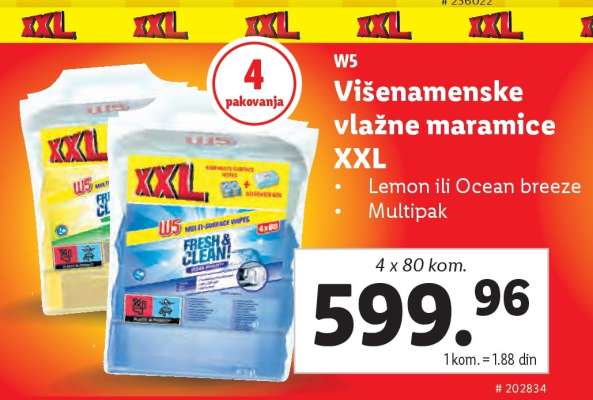 W5 Višenamenske vlažne maramice XXL