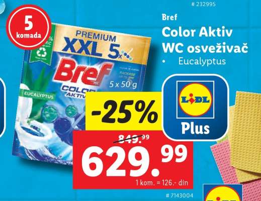 Bref Color Aktiv WC osvěživač Eucalyptus