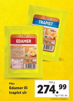 Pilos Edamer ili trapist sir