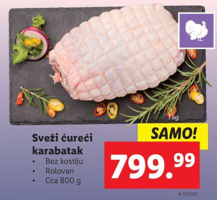 Sveži ćureći karabatak