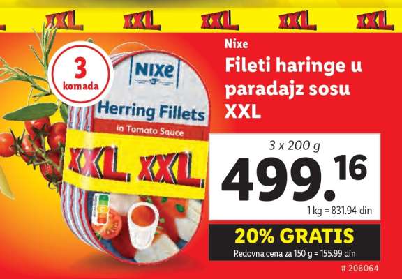Nixe Fileti haringe u paradajz sosu XXL