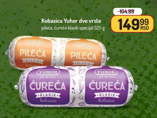 Kobasica Yuhor dve vrste