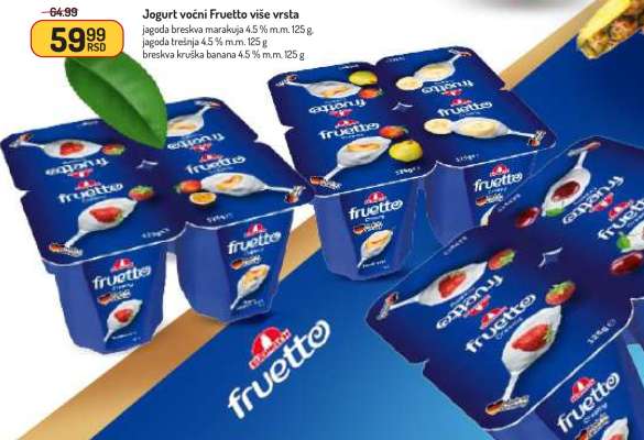 Jogurt voćni Fruetto više vrsta