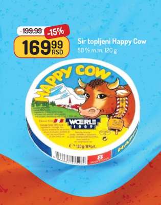 Sir topljeni Happy Cow