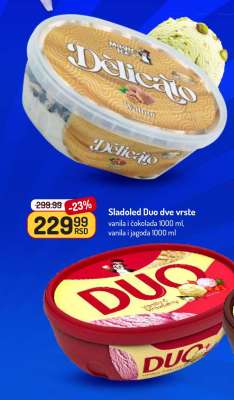 Sladoled Duo dve vrste