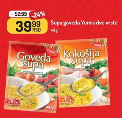 Supa goveđa Yumis dve vrste