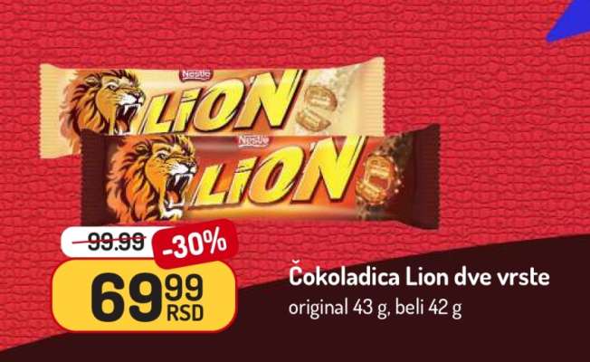 Čokoladica Lion dve vrste