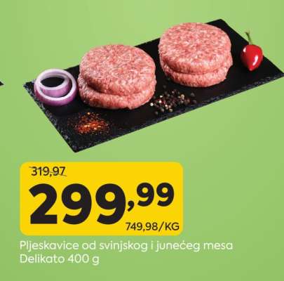 Pljeskavice od svinjskog i junećeg mesa
