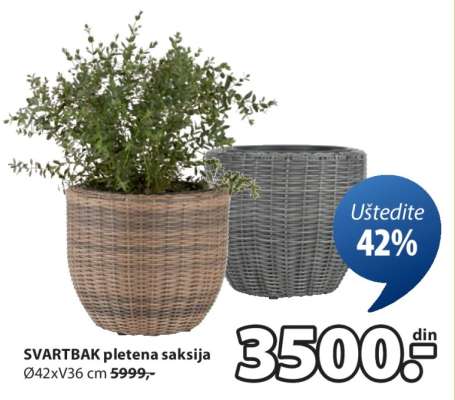 SVARTBAK pletena saksija