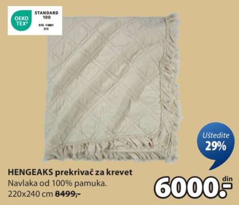 HENGEAKS prekrivač za krevet