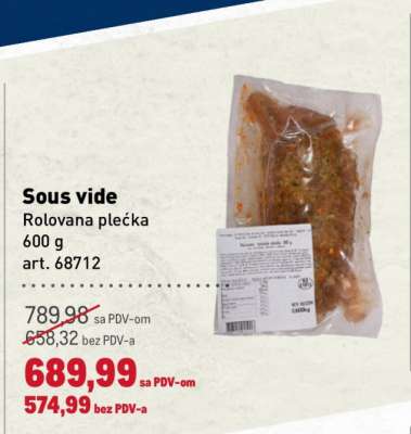 Sous vide Rolovana plećka