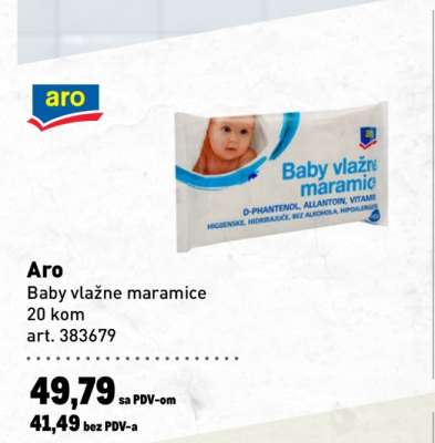 Aro Baby vlažne maramice