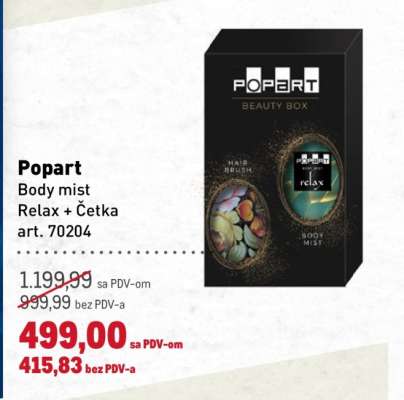 Popart Body mist Relax + Četka