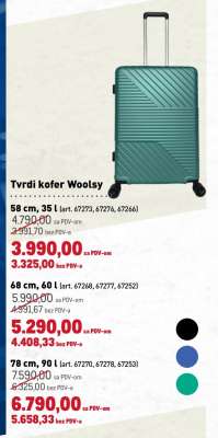 Tvrdi kofer Woolsy 58 cm