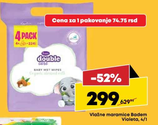 Vlažne maramice badem Violeta , 4/1