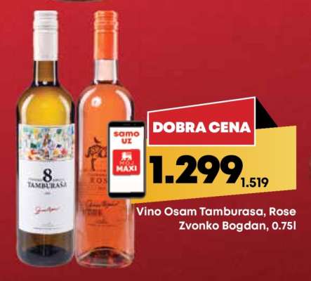 Vino Osam Tamburasa, Rose Zvonko Bogdan, 0.75l
