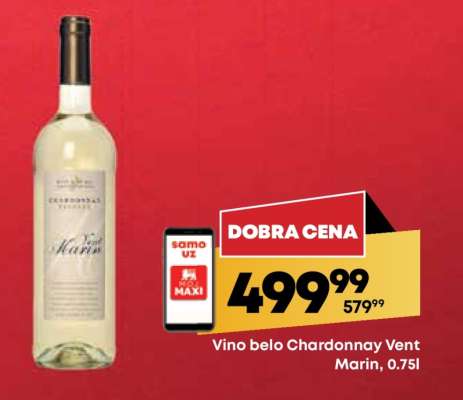 Vino belo Chardonnay Vent Marin , 0.75l