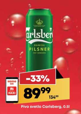 Pivo svetlo Carlsberg 0,5l