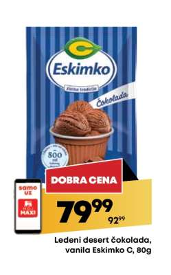 Ledeni desert čokolada vanila Eskimko C 80g
