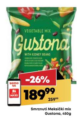 Smrznuti Meksički mix Gustona, 450g