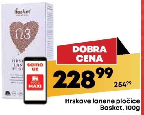 Hrskave lanene pločice Basket 100g