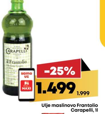 Ulje maslinovo Frantolio Carapelli, 1l