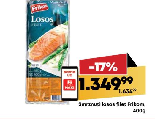 Smrznuti losos filet Frikom, 400g