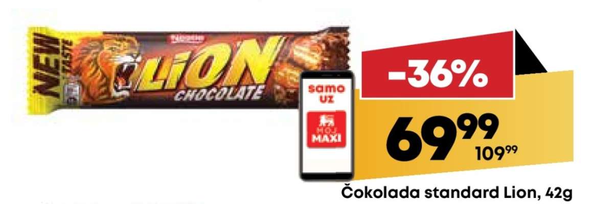 Čokolada standard Lion 42g