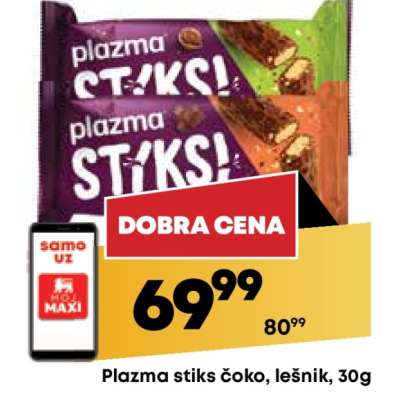 Plazma stiks čoko, lešnik, 30g